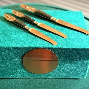 Decorative Gold and Black Butter Knife Set or ect